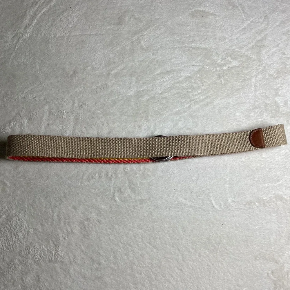 Reversible O-Ring Belt Rainbow Stripe Khaki Canvas‎ RLJ8300998L Large
